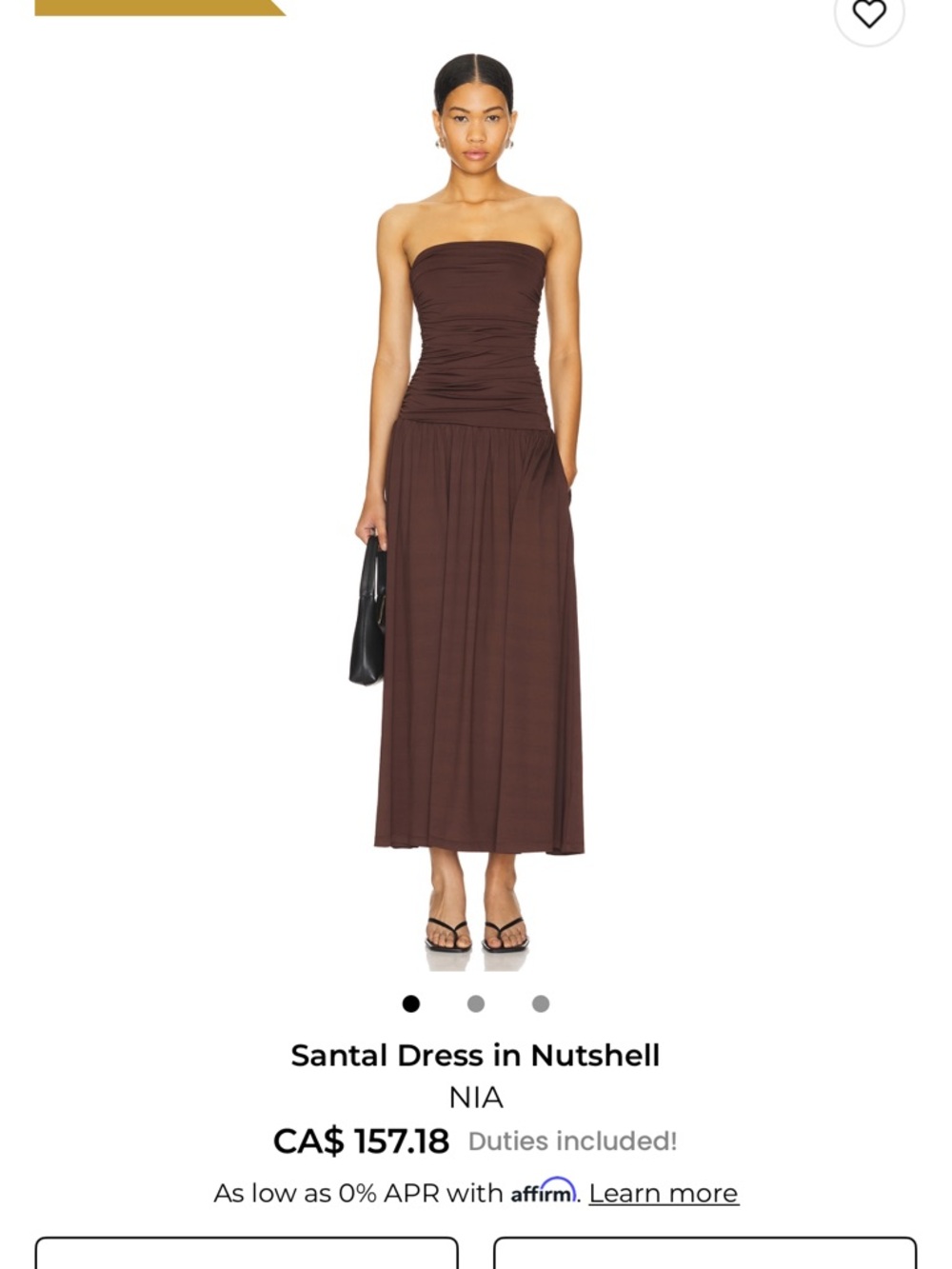 NIA Santal Strapless Dress in Nutshell